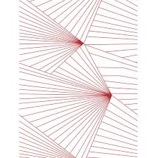 Papier peint intissé peint à la main dans l'esprit fresque représentant un paysage montagneux entourés d'une végétation dense, ici dans des nuances de rouge et de jaune. Papier Peint Rouge Et Blanc Fan Erica Wakerly