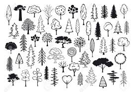 Doodle Park Forest Conifer Abstract Silhouettes Outlined Trees Abstract Conifer Doodle Forest Outlined Park In 2020 Tree Drawing Simple Tree Doodle Tree Drawing