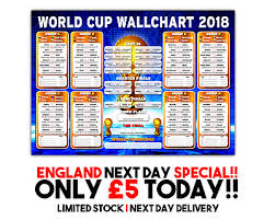 Russia World Cup Wall Chart 2018 New Listing Over 800