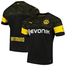 2020 bvb 110th black fans soccer jersey. Borussia Dortmund Puma 2018 19 Replica Away Jersey Black Walmart Com Walmart Com