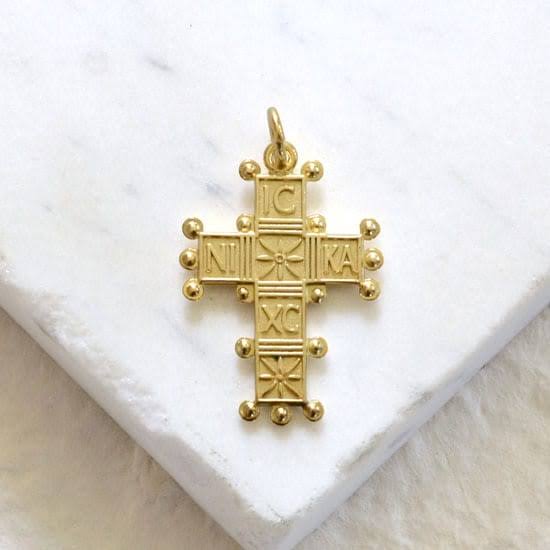 St. Constantine Cross (Yellow Gold) - Gallery Byzantium