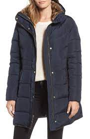 Cole Haan Quilted Down Feather Fill Jacket With Faux Fur Trim Regular Petite Nordstrom Jackets Women S Coats Jackets Fur Trim