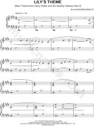 Lily S Theme From Harry Potter And The Deathly Hallows Part 2 Sheet Music Piano Solo In C Minor Download Print Harry Potter Music Piano Sheet Music Sheet Music