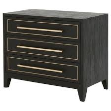 White nightstands with gold hardware. Mendy Rustic Lodge Black Wood Gold Metal Hardware 3 Drawer Nightstand Wide Over 29 W Kathy Kuo Home