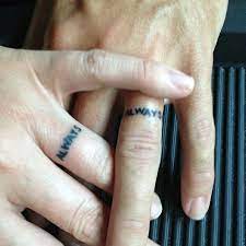 It is typically worn on the left or right ring finger. Always Wedding Ring Tattoo For Couple