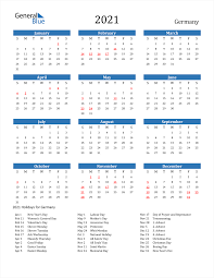 Show 12 months calendar in 2021, you can print directly from your browser. 2021 Germany Calendar With Holidays