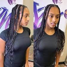 Black And Purple Knotless Braids Pin By Ladieervin On Braided Hairstyles Twist Braid Hairstyles Box Braids Hairstyles Braids For Short Hair