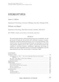 Pdf Stereotypes