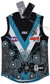 The power were blocked from wearing the guernsey by the afl for the clash with the crows, which reignited the debate over the club's push to don the black and white stripes. Port Adelaide Power 2018 Afl Kids Indigenous Guernsey Pa18jsy13k Savvysupporter