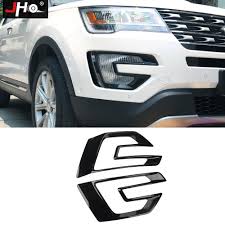 for ford explorer 2016 2017 2pc abs black front fog light frame cover trim decor ford explorer ford explorer accessories fog lamps ford explorer 2016 2017 2pc abs black
