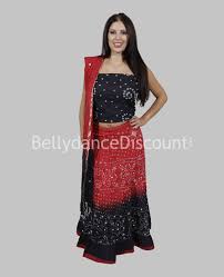 Vestito indiano 3 pezzi rosso-nero - 59,90 €