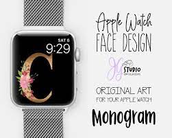 Apple Watch Face Wallpaper Monogram C Etsy Apple Watch Apple Watch Faces Watch Faces