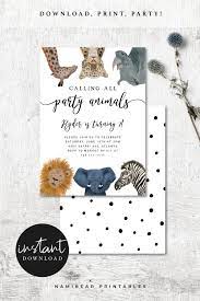 Printable Safari Animals Birthday Party Invitation Editable Etsy In 2021 Animal Birthday Party Safari Animals Birthday Birthday Party Invitations