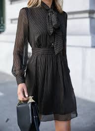 Pinstripe Tie Neck Dress Memorandum Tie Neck Dress Classy Dress Fashion Classy