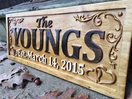 Personalized Family Name Sign Wedding Gift Custom Carved Etsy Carved Wood Signs Wooden Carved Signs Custom Carved Wooden Signs