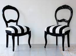 Pair Of Black White Stripe Rose Carved Balloon Back Chairs Etsy Black And White Furniture Black And White Chair Victorian Chair