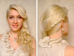 If you want to get this hairstyle, simply make a side parting. Side Swept Braided Hairstyle With Curls For Prom Wedding Frisuren Mit Zopfen Fur Lange Haare Youtube