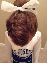 Pin By Brooke Haugen On Cheer Hair Cheerleading Hairstyles Cute Cheer Hairstyles Cheer Hair