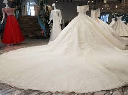 New Luxurious Arabic Champagne Crystal Beading Lace Flower Ruffle Wedding Dress Bride Princess Lo Princess Wedding Dresses Ruffle Wedding Dress Wedding Dresses