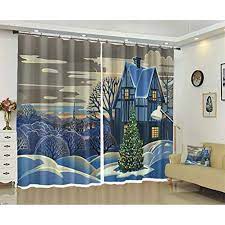 3d Printing Christmas Blackout Curtain Home Decor Curtains Energy Saving Windowtreatmentpanels Drapes Curtains Curtains 3d Curtains