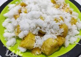 Untuk membuat bahan pencelup, siapkan wadah, lalu masukkan tepung beras, tepung sagu, gula pasir, vanili, air kapur sirih, dan air. Resep Pisang Mentah Kukus Kelapa Parut Oleh Ira Setyarini Cookpad