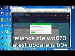 The zte wd670 firmware upgrade download for android version: Reliance Zte Wd670 Update Youtube
