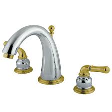 Other important features to consider. Kingston Brass Modern 8 In Widespread 2 Handle Bathroom Faucet In Chrome And Polished Brass Hks2964 The Home Depot