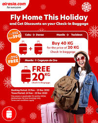 The luggage dimensions and weight for checked baggage is, combined dimensions of not more that 81cm x 119cm wide x 119cm. Airasia Guests To Enjoy Free Check In Baggage And Other Promotions For The Holiday Season Iorbitnews Online
