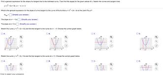 Here, we aren't as nice. Find A General Expression For The Slope Of A Tangent Chegg Com