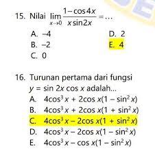 Kunci jawaban pph semester 2 matematika peminatan materi vektor. Soal Latihan Usbn 2017 2018 Mapel Matematika Peminatan Satuan Pendidikan Sma Tahun 2017 Brainly Co Id