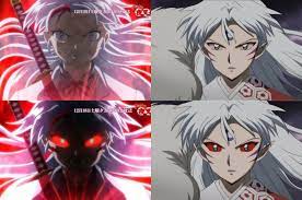 Towa looks so much like Sesshomaru in her demon form I love it. She got  those same red and teal demon eyes like her dad and uncle : r/inuyasha
