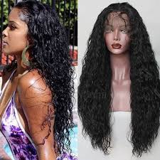 My only concern was how to moisturize natural curly hair. Loose Curly Wave Synthetic Lace Front Wig Long Black Natural Hair Heat Resistant Ebay