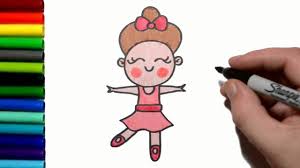 Draw the straight arm on the left. How To Draw A Cute Ballerina Youtube