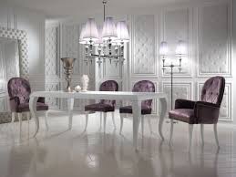 Luxury Italian Designer Velvet Purple Dining Set White Gloss Dining Table Purple Dining Chairs Velvet Dining Chairs