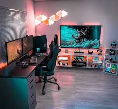 The headset, the speaker, and the hard disks equip the computers. 55 Gaming Room Ideas With Cool Decor