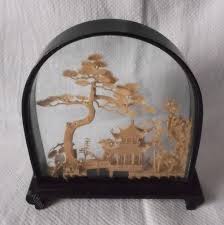 Vintage chinese cork art landscape carving. Antiques Atlas Chinese Hand Carved Cork Scene