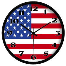 Atlantic city new jersey retro skyline wall clock. American Flag United States Wall Clock Stars And Stripes Home Decor 12 Contemporary Wall Clocks By Blancho Bedding Houzz