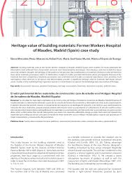 La gran familia es una película española dirigida en 1962 por fernando palacios e interpretada en sus principales papeles por alberto closas y amparo soler leal.obtuvo un gran éxito de taquilla en su momento y fue reconocida con diversos galardones. Pdf Heritage Value Of Building Materials Former Workers Hospital Of Maudes Madrid Spain Case Study Elena Mercedes Perez Monserrat Academia Edu