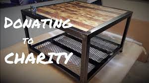 Check out my diy metal and wood coffee table! Building An Industrial Coffee Table For Charity Metal Wood Youtube
