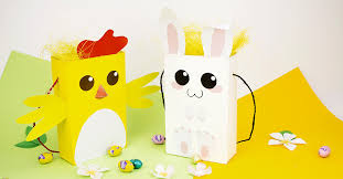 Créez un panier en kraft pour pâques. Panier De Paques Lapin Et Poule L C Monetiquette