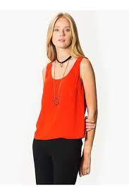 sifir kol oranj bluz roman kadin giyim bluz giyim