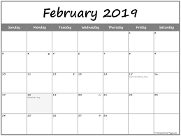 Calendar February 2019 Blank Template Lunar Calendar Moon Phase Calendar Calendar Creator