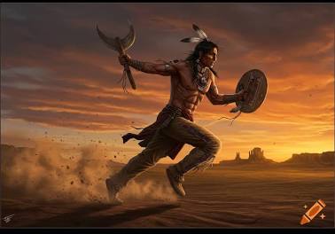 Sun Cult warriors preparing the canyon floors for the ambush, do AI tạo