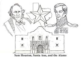 Sam Houston Santa Anna And The Alamo Coloring Pages Texas History Homeschool Social Studies