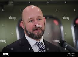 Professor Philip Nolan, Director General of Science Foundation Ireland  announcing the winners of the first SFI-Defence Organisation Innovation  Challenge, at Casement Aerodrom, near Dublin. Picture date: Wednesday  February 22, 2023 Stock Photo -