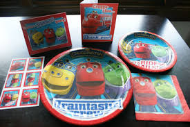 The trainees sing their way around chuggington as they show us how to use the tracks to get to where they're going. Chuggington Party Supplies Review Grinning Cheek To Cheek
