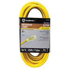 These cords are designed to handle harsh winter conditions. Southwire 25 Ft 12 3 Sjtw Outdoor Heavy Duty Extension Cord With Power Light Plug 2587sw8802 The Home Depot