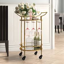 Shop our bar cart gold selection from top sellers and makers around the world. House Of Hampton Round Metal Bar Cart Reviews Wayfair Ca