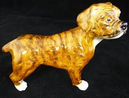 Maybe you would like to learn more about one of these? Ceramic Brindle Boxer Dog Figurine With Strange Markings Who Made It