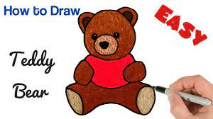 How To Draw Teddy Bear Easy Cute Drawings For Kids Teddy Bear Drawing Easy Teddy Bear Drawing Cute Bear Drawings